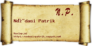 Nádasi Patrik névjegykártya